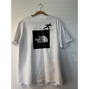 The North Face Mens XL White Graphic T Shirt Logo Outdoor Climbing